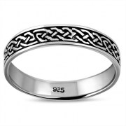 Celtic Knot Mens Silver Band Ring, rp624